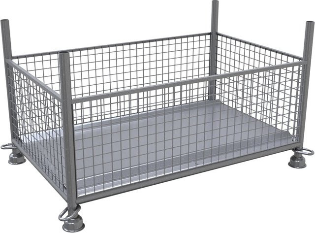 Schake Gitterboxpalette Feuerverzinkt Silber B/T/H: 143 x 87 x 50 cm - Bild 1