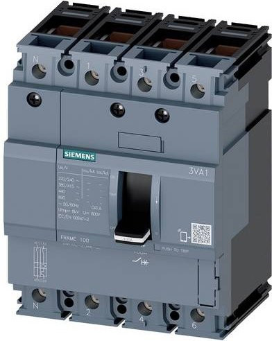 Siemens 3VA1025-2ED46-0AA0 Leistungsschalter in Grau mit einem Einstellbereich von 25 - 25A und einer maximalen Schaltspannung von 690 V/AC - Bild 1