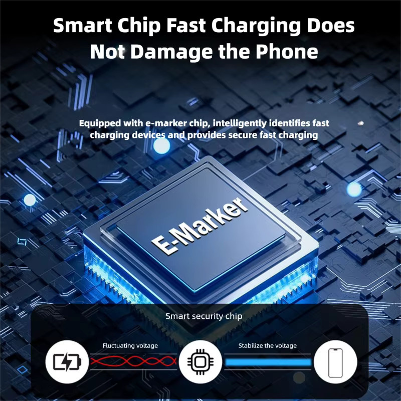 100 W Typ-C auf Typ-C mobiles Schnelllade-Datenkabel in Schwarz für iPhone 15/16, Samsung, Huawei, Xiaomi und OPPO - Bild 4