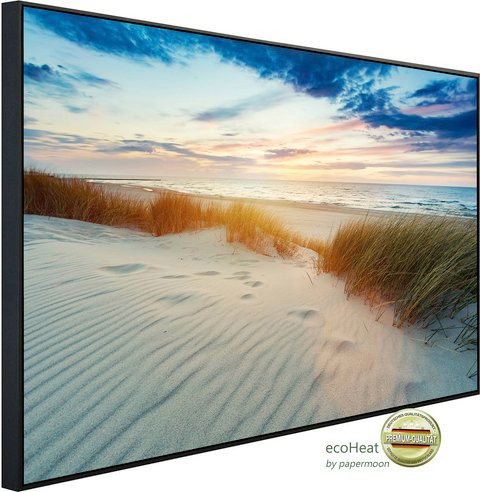 papermoon EcoHeat Infrarotheizung Grasdünen bei Sonnenuntergang, bunt mit Matt-Effekt, App-Steuerung und Überhitzungsschutz - Bild 1