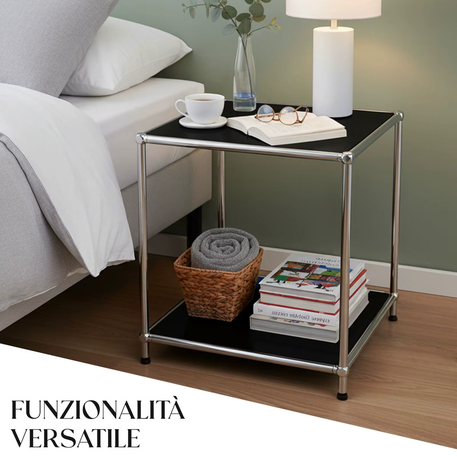 Floordirekt Metallregal Concept Epure MK 012 Standregal mit 2 Ablagen für Bad, Küche und Büro in Schwarz oder Weiß - Bild 4