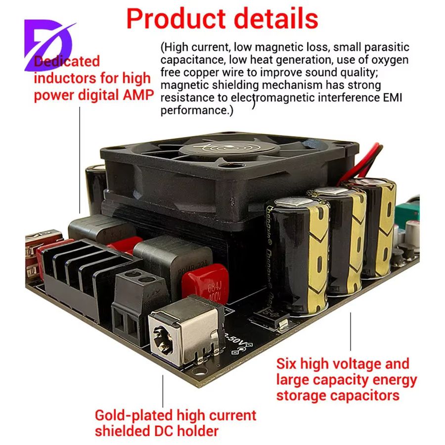 diymore ZK-3002T Bluetooth Digitaler Verstärker 2.0 Stereo 300W+300W mit Hi-Low-Tonregelung und TPA3225 Chip - Bild 4