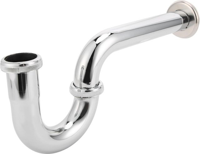 mfySpace Waschbecken Siphon Set mit Abflussventil und Geruchsverschluss in Weiß und Messing - Bild 1