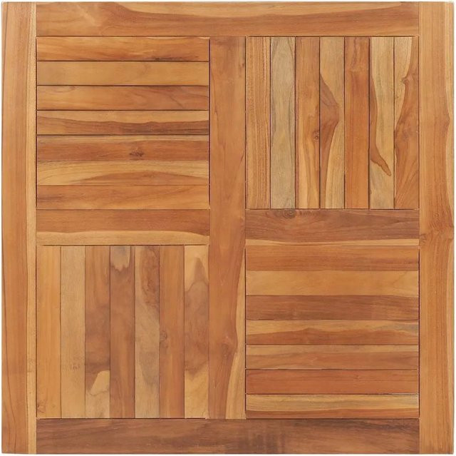 vidaXL Tischplatte aus Massivholz Teak in Braun, quadratisch, B/T/H: 90 x 90 x 2,5 cm - Bild 1