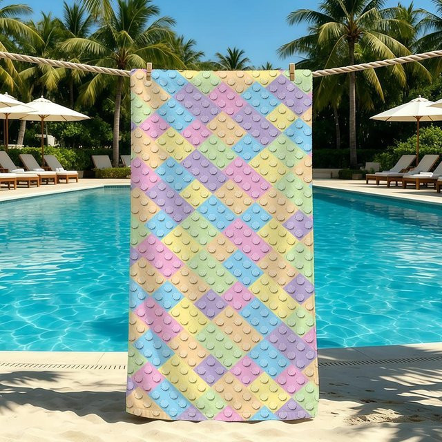 JMG Household Supplies Bausteine Handtuch aus Mikrofaser, Multicolour, B: 150 cm, B: 200 cm - Bild 1