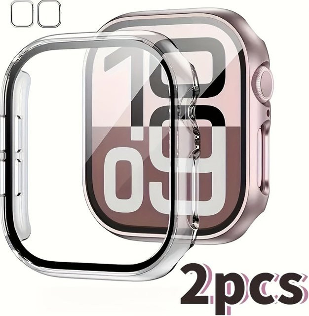 NEY Uhrenzubehör, Schutzhülle und gehärtetes Glas für Apple Watch, Roségold, Silikon - Bild 1
