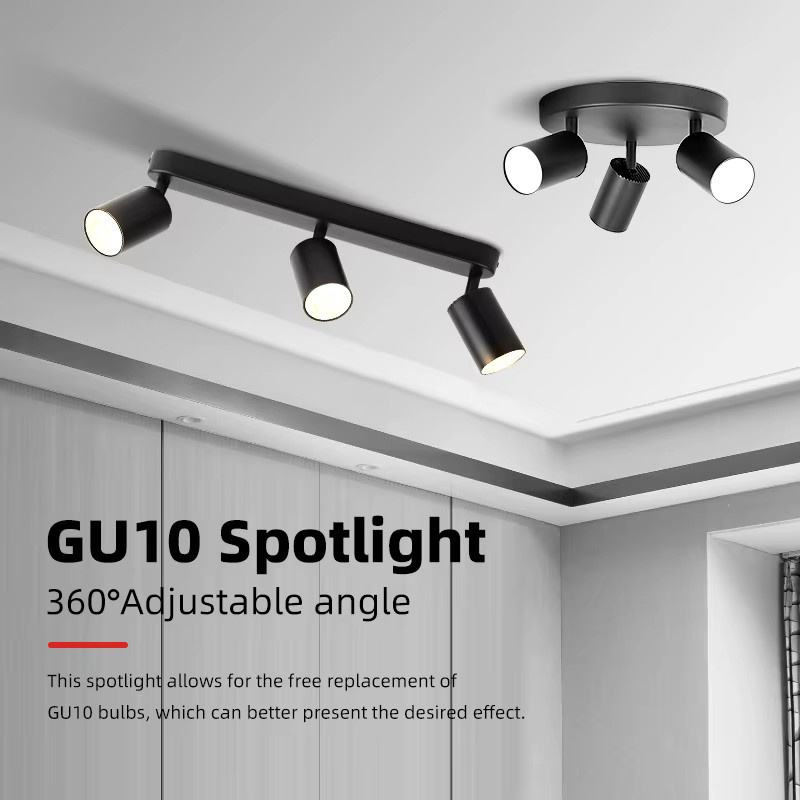 CANMEIJIA LED-Deckenleuchte GU10 Schienenstrahler in Schwarz aus Metall für Schlafzimmer und Flur - Bild 2