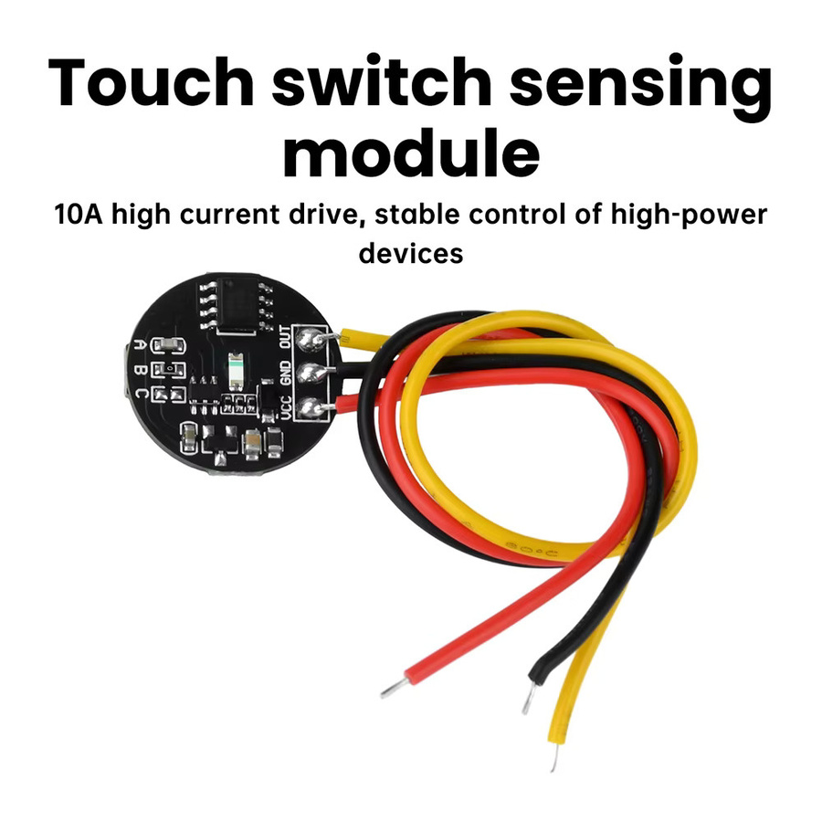 diymore DC 3-24V Berührungsempfindliches Schaltmodul mit Jog-/Latch-Funktion, Kapazitiver Schalter in Schwarz, 10A Steuerbarer Strom mit LED-Licht-Stromregelung - Bild 2