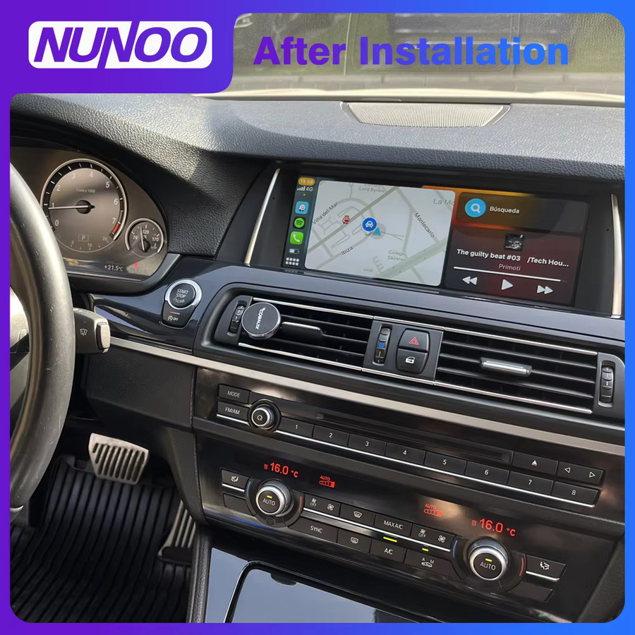 Nunoo Android 14 Multimedia-Player mit CarPlay und GPS für BMW 5er Serie F10 F11 F07 F18 (2010-2017), 8+128GB, Schwarz - Bild 2