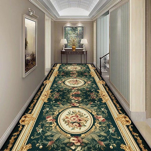 Karpetti Langflur-Teppich im europäischen Stil, rutschfester Läufer aus Polyester, mehrfarbig, B/T: 80 x 400 cm - Bild 1