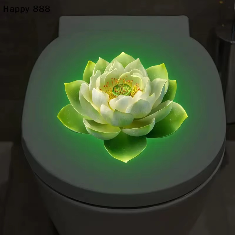 Selbstklebende Lotus-Toilettenaufkleber von Hoeaden in Mehrfarbig mit Leuchteffekt im Dunkeln zur dekorativen Gestaltung deines Badezimmers - Bild 1