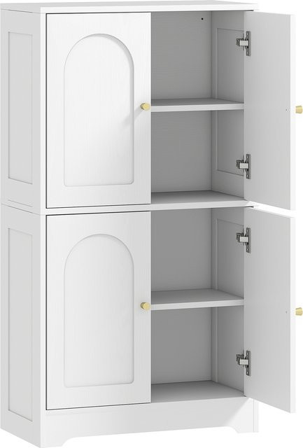 HOMCOM Küchenschrank modernes Buffet in Weiß mit 4 Türen und 2 verstellbaren Einlegeböden, B/T/H: 60 x 30 x 110 cm - Bild 1