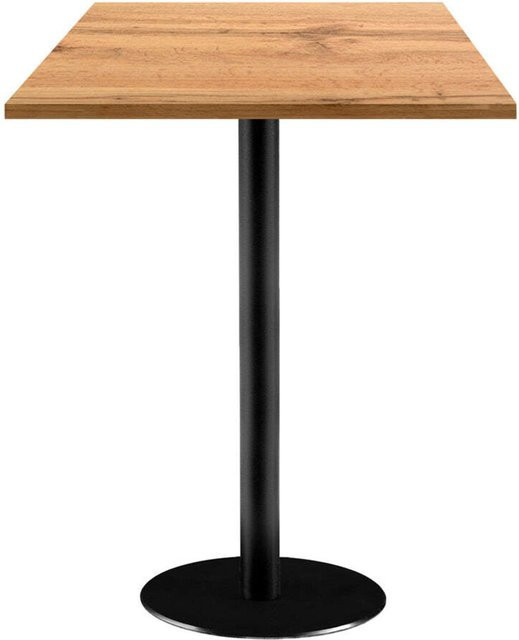 RestooTab Stehtisch Rome quadratisch in Eiche mit schwarzem Gestell, B/T/H: 60 x 60 x 113 cm - Bild 1