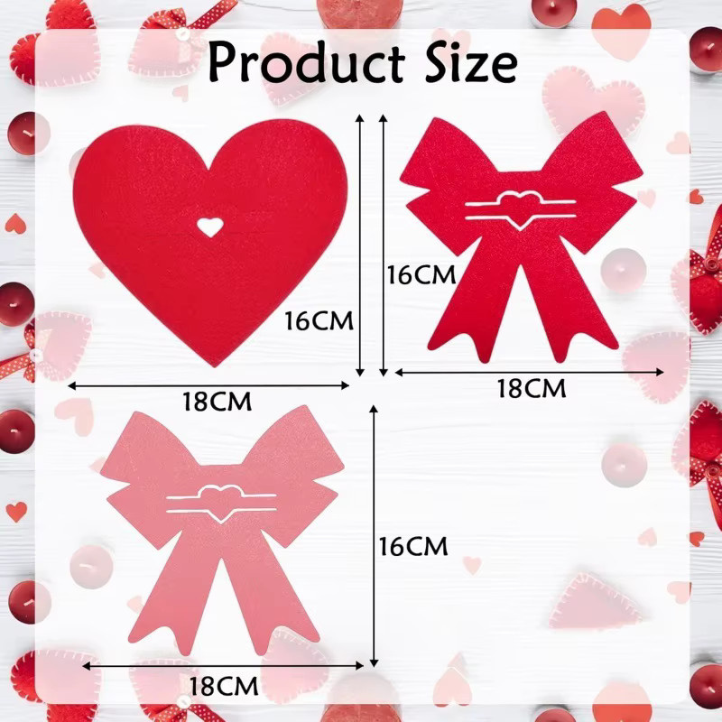 4er Set Besteckhalter in Bogenform aus Papier für Valentinstag, Weihnachten und Party-Dekoration, Farbe: Rot - Bild 3