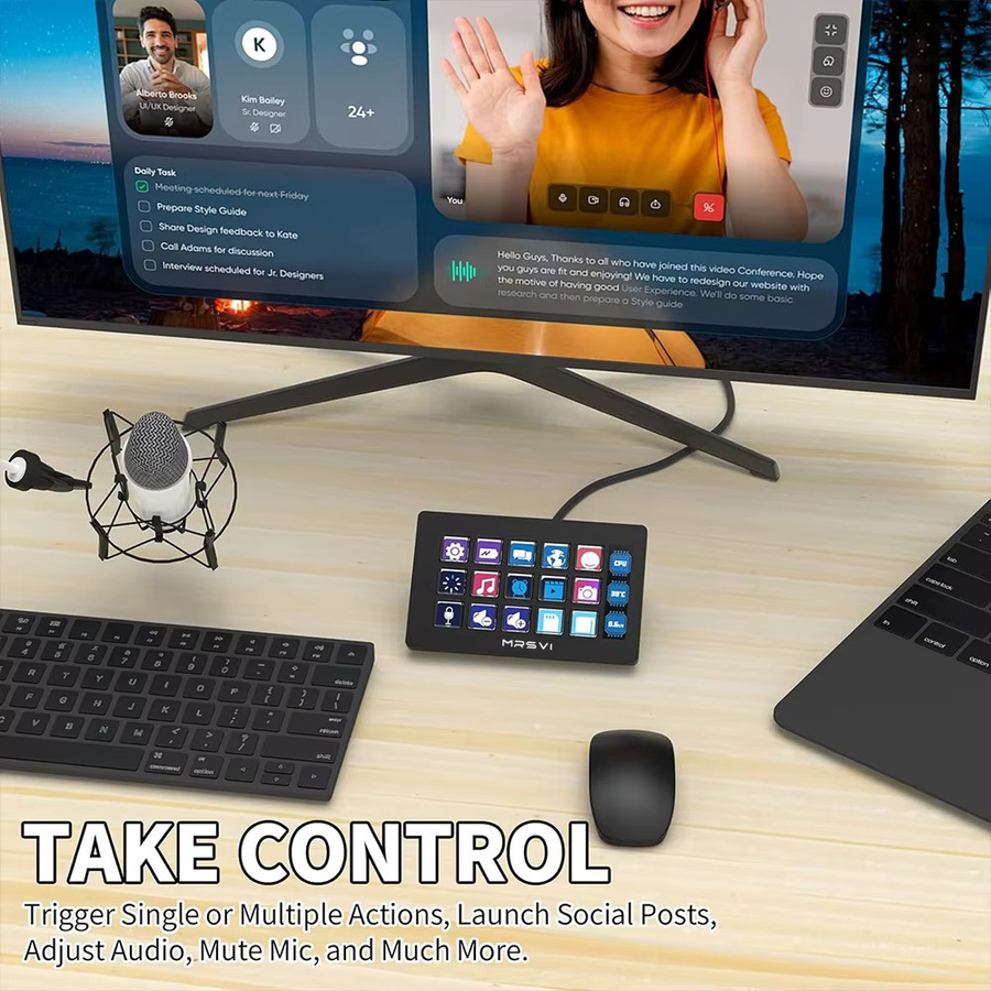 MRSVI 293S Stream Dock Mini Visuelle Tastatur mit LCD-Tasten für Live-Content-Erstellung, kompatibel mit Windows und macOS, in Schwarz oder Weiß - Bild 6