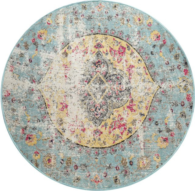 Artino In- & Outdoor-Teppich Vintage Ornament in Mehrfarbig, Rund, Durchmesser: 200 cm - Bild 1