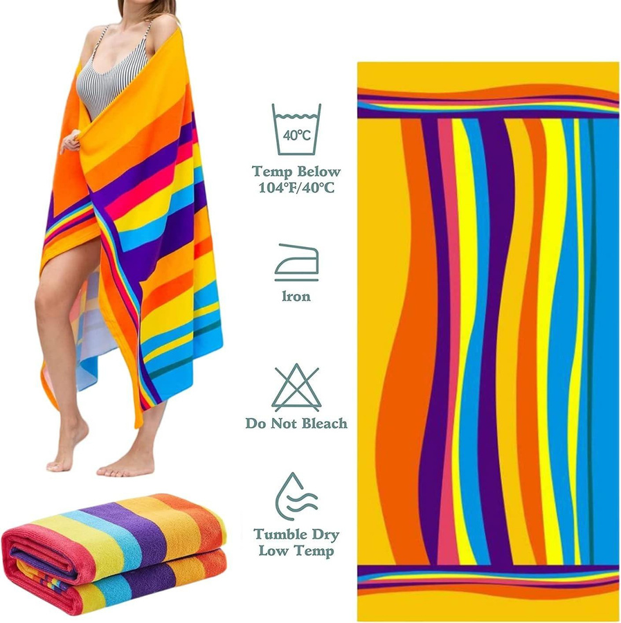 Buntes gestreiftes Strandtuch von JMG Household Supplies in Multicolour, schnelltrocknend, B/H: 35 x 75 cm - Bild 3