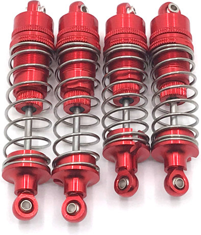 WLtoys Hydraulische Stoßdämpfer, Metall, 4-teiliges Set, Rot - Bild 1