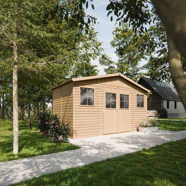 Gerätehaus Gartenhaus aus Kiefernholz H x B x T: 246 x 401 x 199 cm - Bild 1