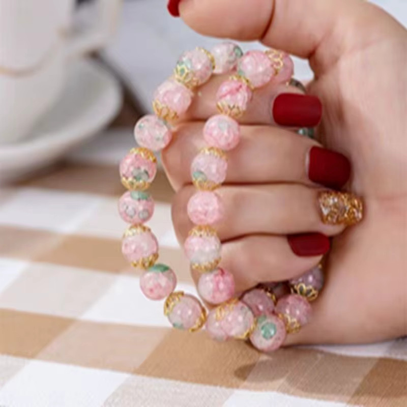 RINHOO FRIENDSHIP Armband, Rosa, Blume, Mond, Quaste, Perle, Damen - Bild 3