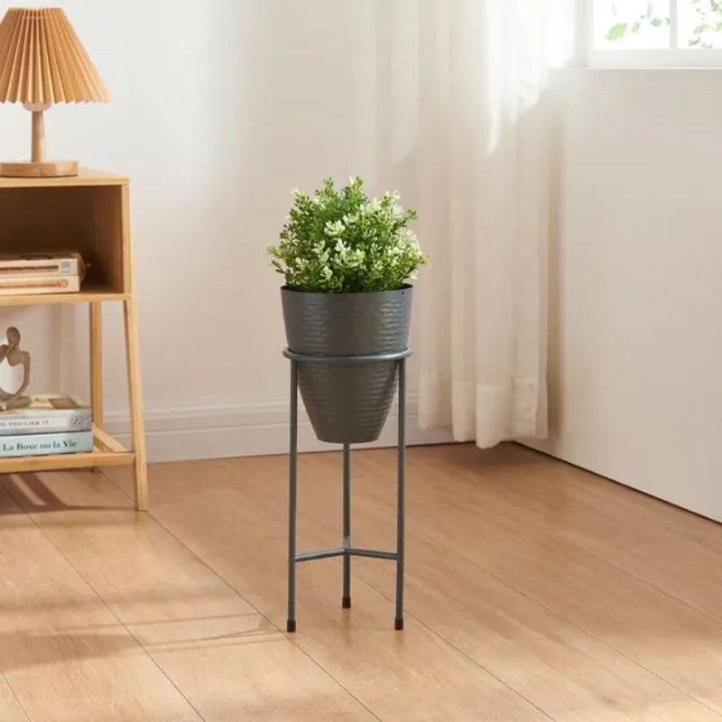 en.casa Blumenständer Asten aus Metall in Schwarz, freistehend, rund, Höhe: 40,5 cm, Durchmesser: 16 cm - Bild 1
