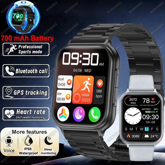 BOXUXING Smartwatch, Schwarz, Silikon, Herren - Bild 1
