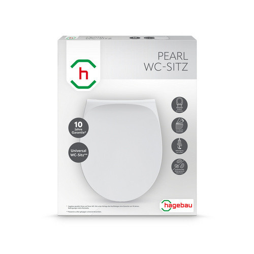 h-Marke WC-Sitz Pearl aus Duroplast mit Absenkautomatik in Weiß - Bild 2