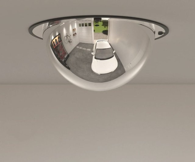 Vidaxl Sphärischer Verkehrskreiselspiegel aus Acryl in Silber, Durchmesser: 30 cm - Bild 1
