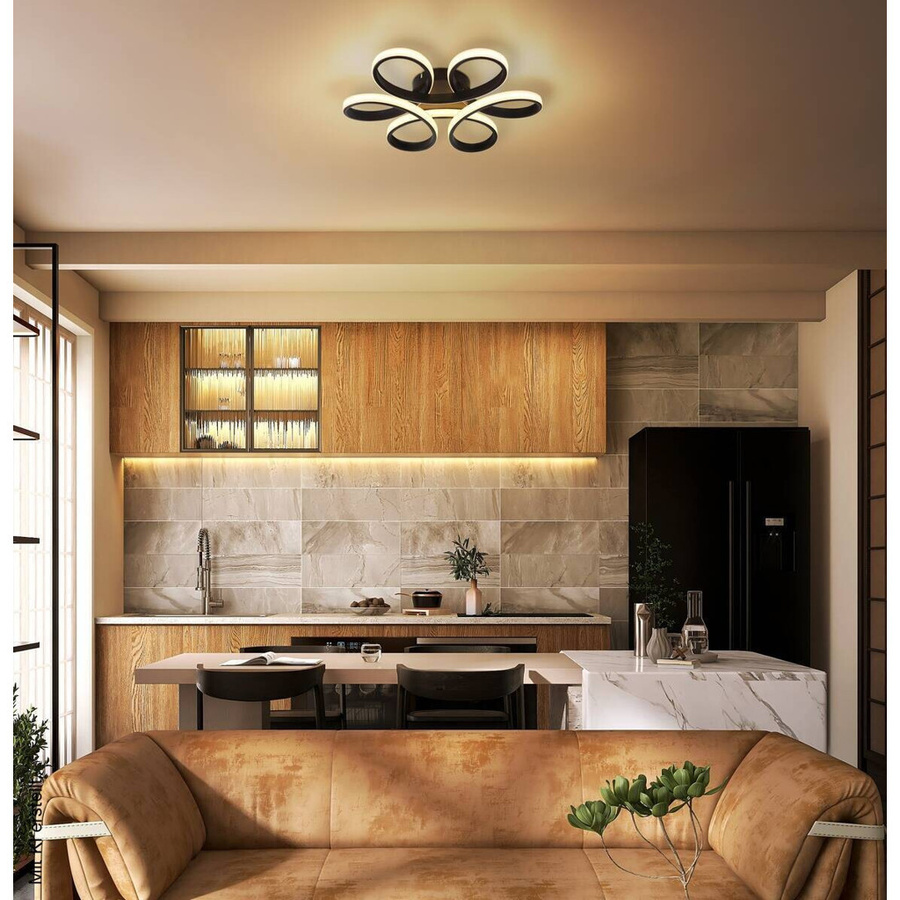 Pocoline LED-Deckenleuchte Valentina modern in Schwarz aus Metall und Kunststoff, B/H/T: 36 x 7 x 40 cm - Bild 3