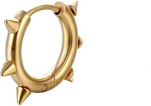 Creolen Ohrringe, Edelstahl, Gold, Punk Nieten, Damen Herren - Bild 1