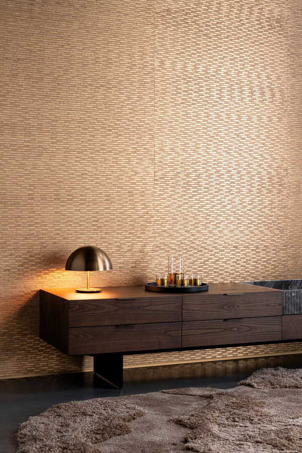 Arte International Wallpaper Papyrus Sahara in Orange, Gold und Beige aus Papier für ein modernes Design - Bild 1