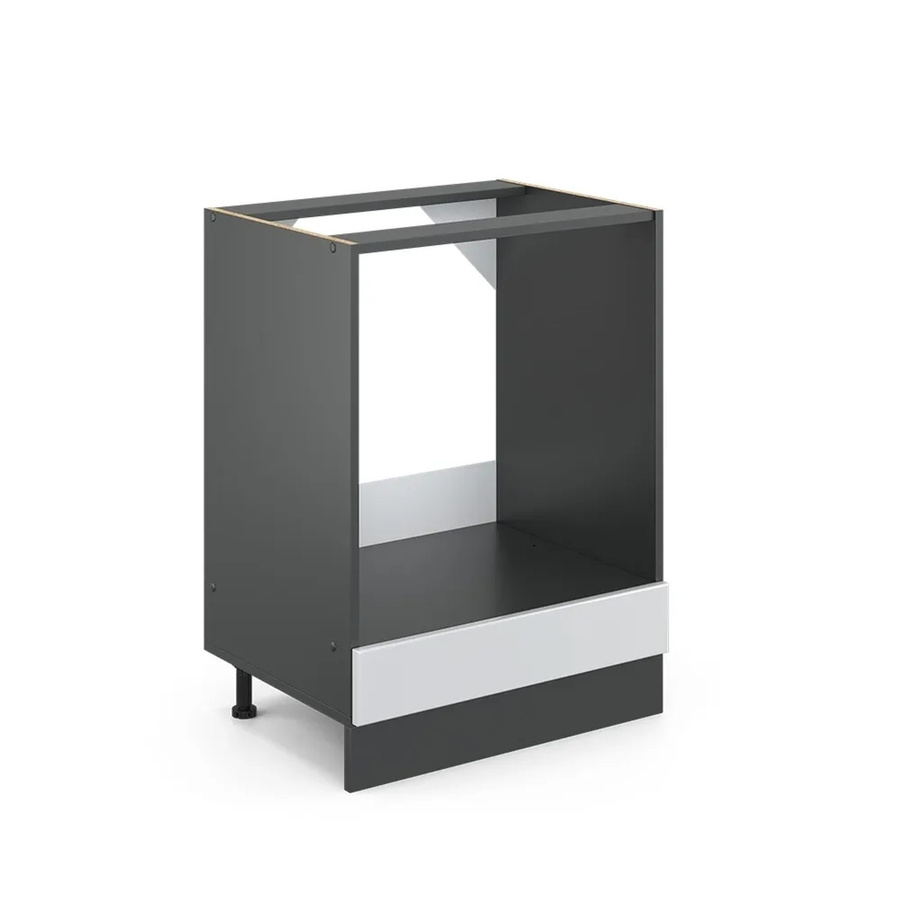 Vicco Herdumbauschrank R-Line Landhaus Stil in Weiß und Anthrazit mit Eiche Optik, Breite: 60 cm, Höhe: 81,6 cm, Tiefe: 60 cm - Bild 2