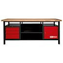 KS Tools XXL-Werkbank mit 3 Schubladen und 1 Tür, Schwarz-Rot, B/T/H: 200 x 68 x 84 cm - Bild 2