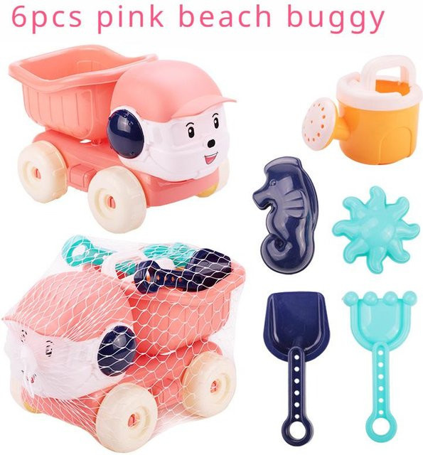 Fashnics Strandspielzeug-Set, Sandrad, Sandeimer, Roller, Schaufel, Rechen, Segelboot, Sanduhr, ab 0 Jahren - Bild 1
