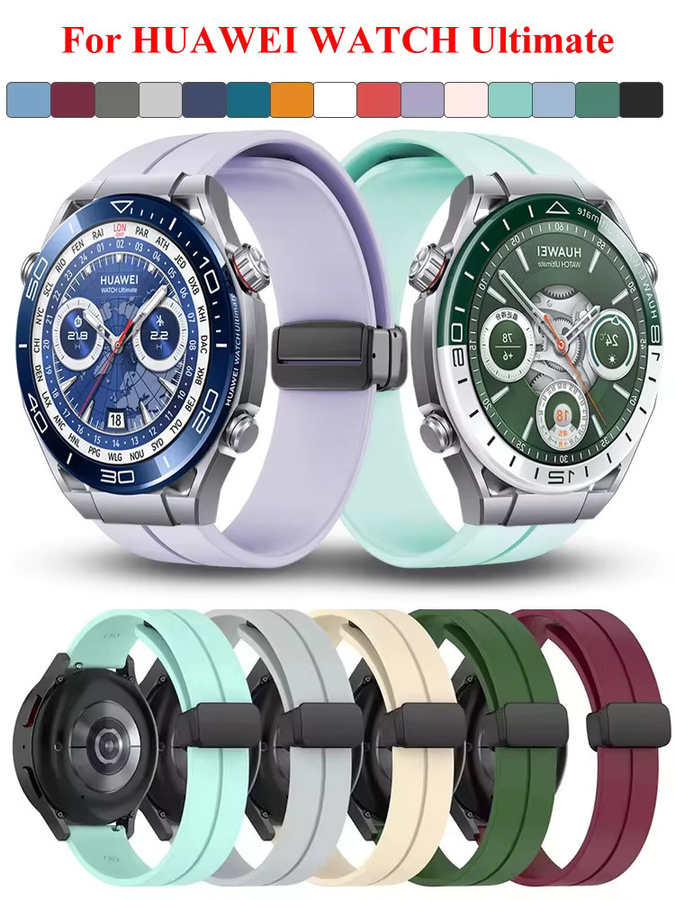 Huawei Uhrenarmband, Silikon, Magnetisch, Schwarz, Unisex, 20mm 22mm - Bild 6