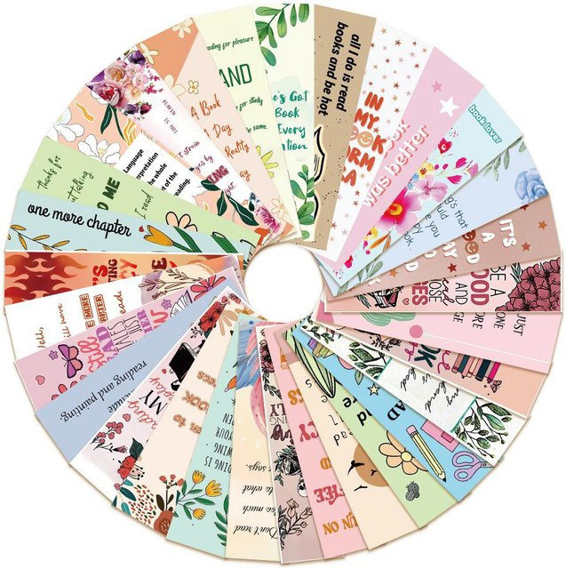 30er Set Papier Lesezeichen Love Home Garden in Beige zur DIY Buchdekoration und als Schreibwaren-Geschenk - Bild 1