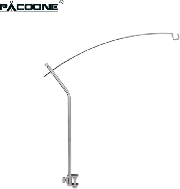 PACOONE Camping-Lichtständer aus Aluminiumlegierung in Schwarz mit verstellbarem Lampenhalter und Hängehaken - Bild 1