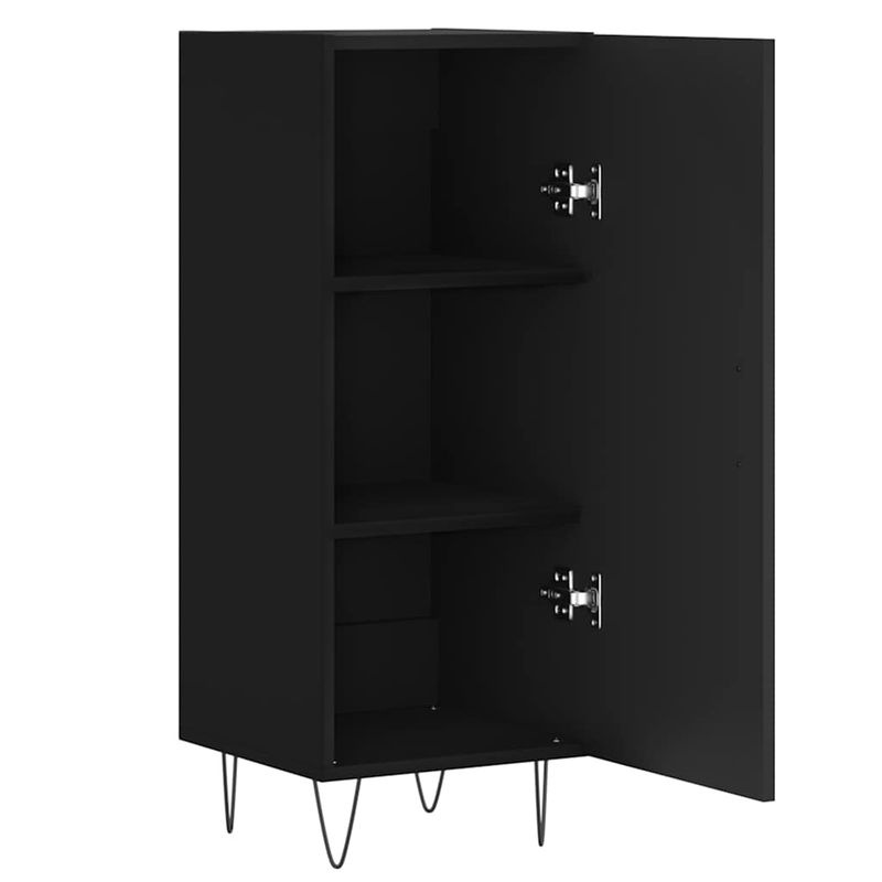 vidaXL Sideboard Schwarz aus Holzwerkstoff und Metall, klassisch, B/T/H: 34,5 x 34 x 90 cm - Bild 2