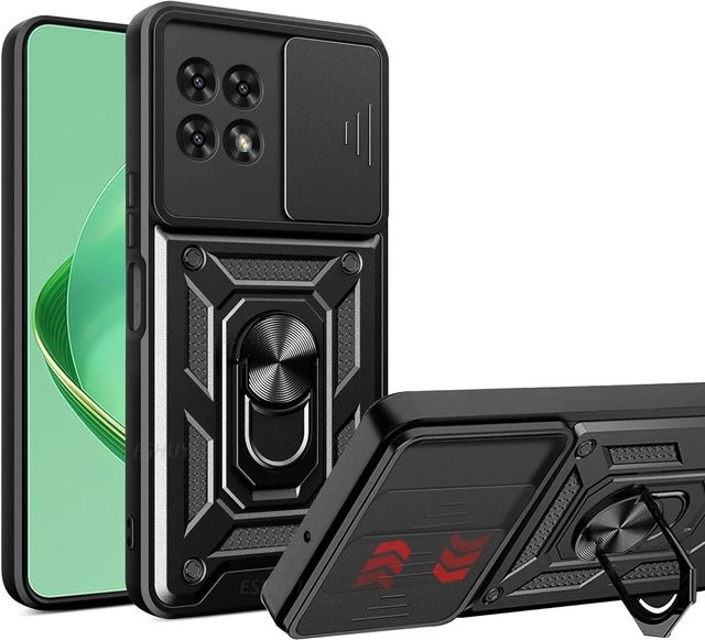 Militärische Panzerhülle YULIN für T-Mobile Revvl 7 Pro 5G und T Phone 2 Pro 5G mit Linsenschutz und Ringständer in Schwarz - Bild 1