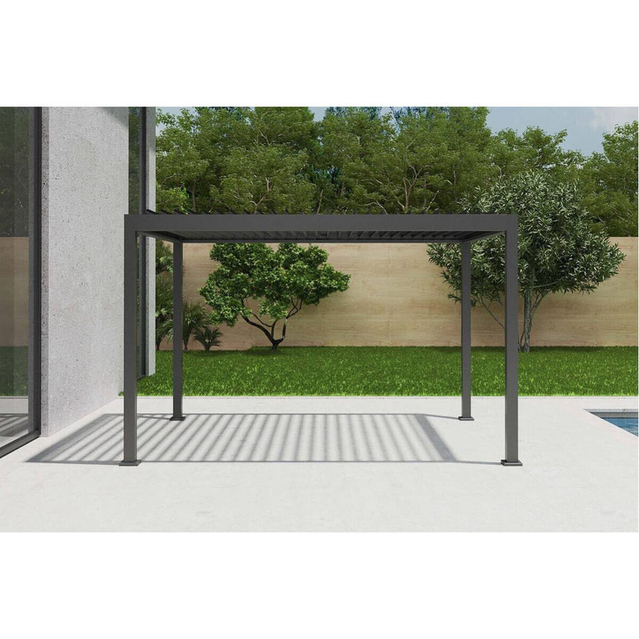 Moderne Pergola aus Aluminium in Anthrazit Matt B/H/L: 300 x 256 x 393 cm - Bild 2