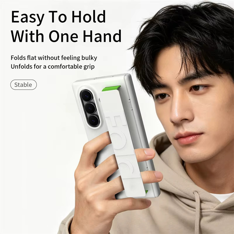Stoßfeste Silikon-Handgelenkschlaufe Hülle und Displayschutzfolie für Samsung Galaxy Z Fold 8 Ultra, 8, 7, 6, 5 5G in Schwarz oder Weiß - Bild 3