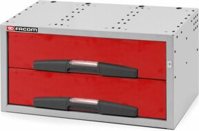 Facom Regal mittel tief mit 2 Schubladen in Rot F50000051 - Bild 1