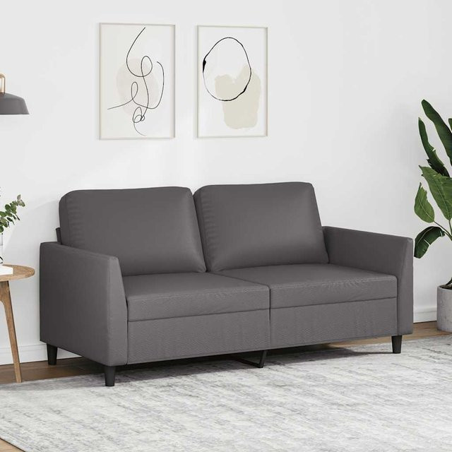 vidaXL 2-Sitzer-Sofa modern in Grau aus Kunstleder mit Metallrahmen, B/T/H: 160 x 80 x 77 cm - Bild 3
