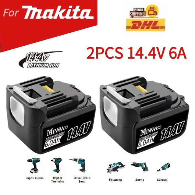 Makita Li-Ionen Akku 14,4 V mit 6,0 Ah für Elektrowerkzeuge BL1460 BL1430 1415 194066-1 - Bild 1