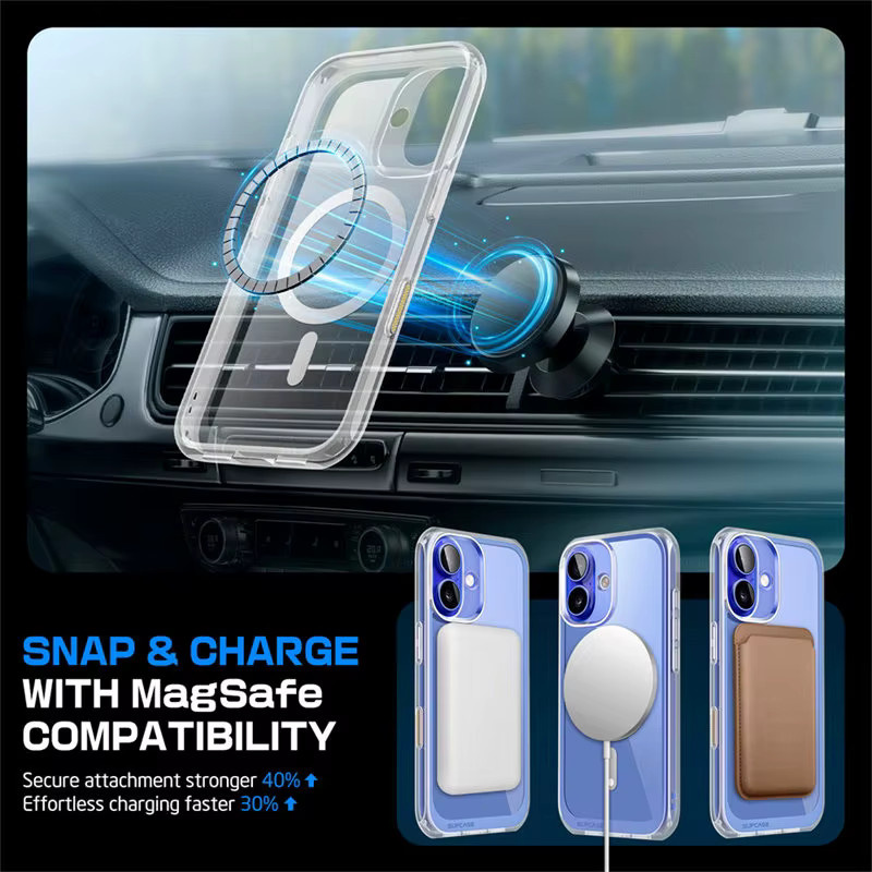 SUPCASE UB Mag Series Magnetische Handyhülle für iPhone 16 Plus in Transparent, Schlanke Stoßfeste Schutzhülle mit Kamera-Steuerungsaufnahmeknopf - Bild 2