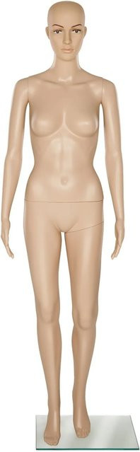 Tectake Schaufensterpuppe aus Kunststoff in Beige mit Glasplatte und Wadendorn, B/T/H: 42 x 30 x 172 cm - Bild 1