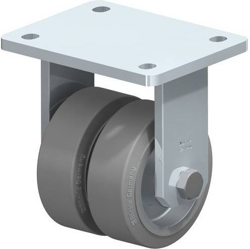 Blickle Doppel-Bockrolle BOD-ALEV 100K-SG in Grau und Blau mit 100 mm Rad-Durchmesser und 400 kg Tragfähigkeit - Bild 1