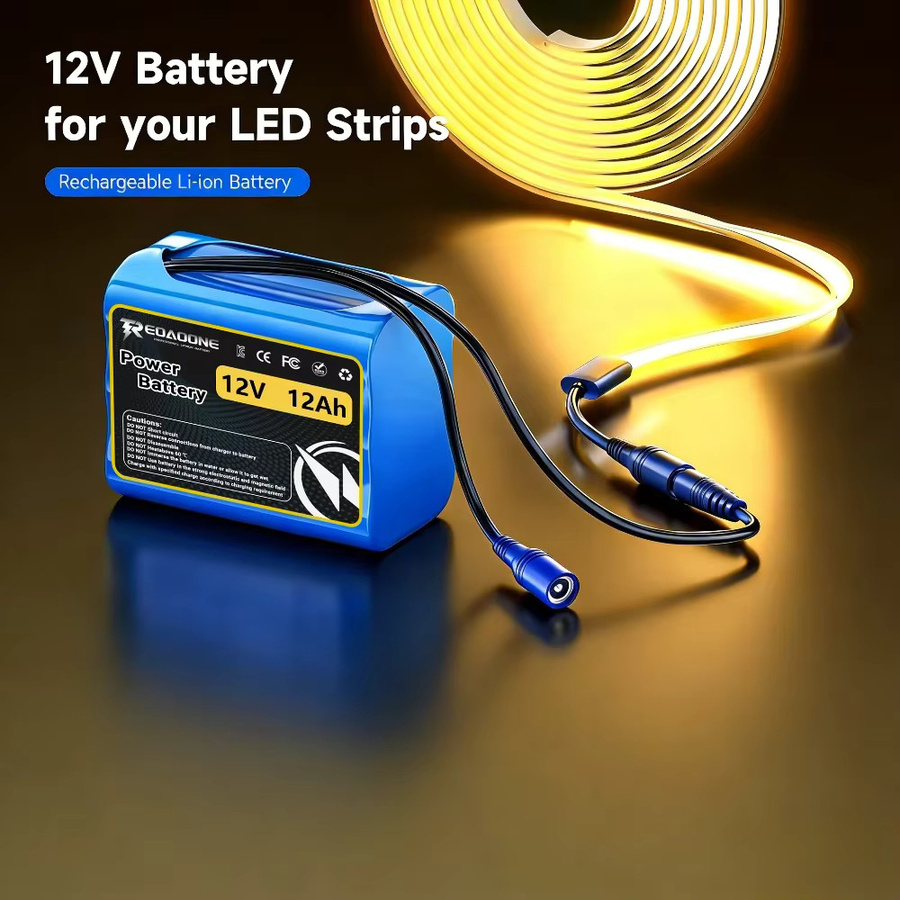 Aleaivy Hochleistungs 12V Lithium-Ionen-Akku 12Ah 3S2P mit BMS in Blau für DIY-Stromversorgung, LED-Streifen, RC-Boote und Spielzeug - Bild 2