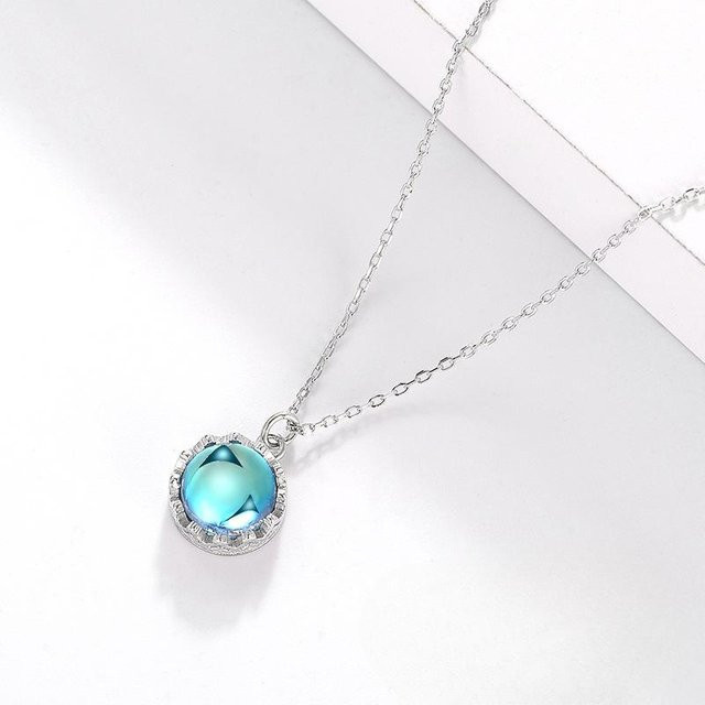 Lucky Star Jewelry Halskette, Krone Mondstein, 925 Silber, Damen - Bild 1