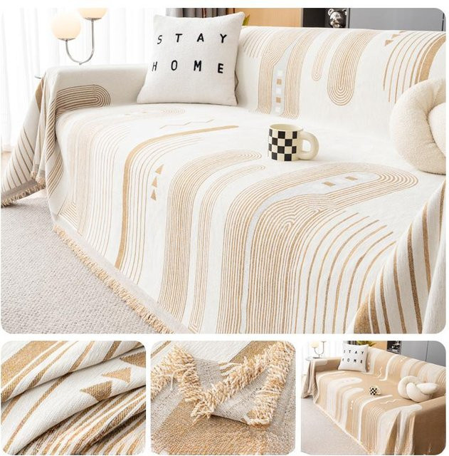 Universeller Sofabezug von Super Six in Chenille-Jacquard-Optik, kratzfestes Sofahandtuch für alle Jahreszeiten, B/B: 180 x 130 cm - Bild 1